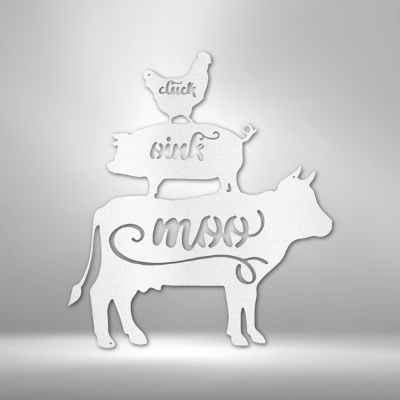 Farm Animals Steel Sign Laser Cut Powder Coated Home & Office Metal Wall Decor M